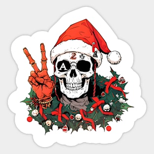 Christmas Celebration with a Skull Twist Sticker